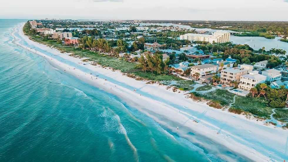 Aerial view of Indian Rocks Beach shoreline